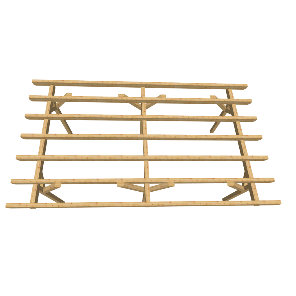 Bauplan Carport Flachdach 3 3D-Draufsicht