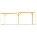 Bauplan Carport Flachdach 3 Querschnitt mit Bemaßung