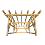 Bauplan Carport Flachdach 4 3D-Frontansicht