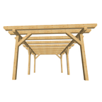 Bauplan Carport Flachdach 8 3D-Frontansicht