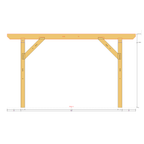 Bauplan Carport Flachdach 8 Querschnitt mit Bemaßung