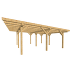 Bauplan Carport Flachdach 9 3D-Ansicht schräg von vorn