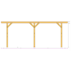 Bauplan Carport Flachdach 9 Seitenansicht mit Bemaßung