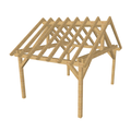 Bauplan Carport Satteldach 10 3D-Ansicht schräg von vorn