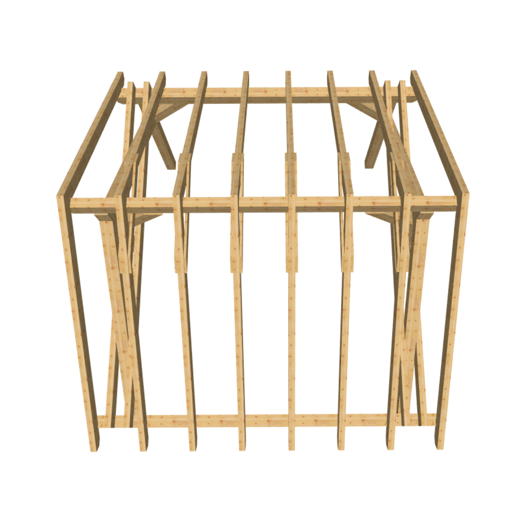 Bauplan Carport Satteldach 10 3D-Draufsicht