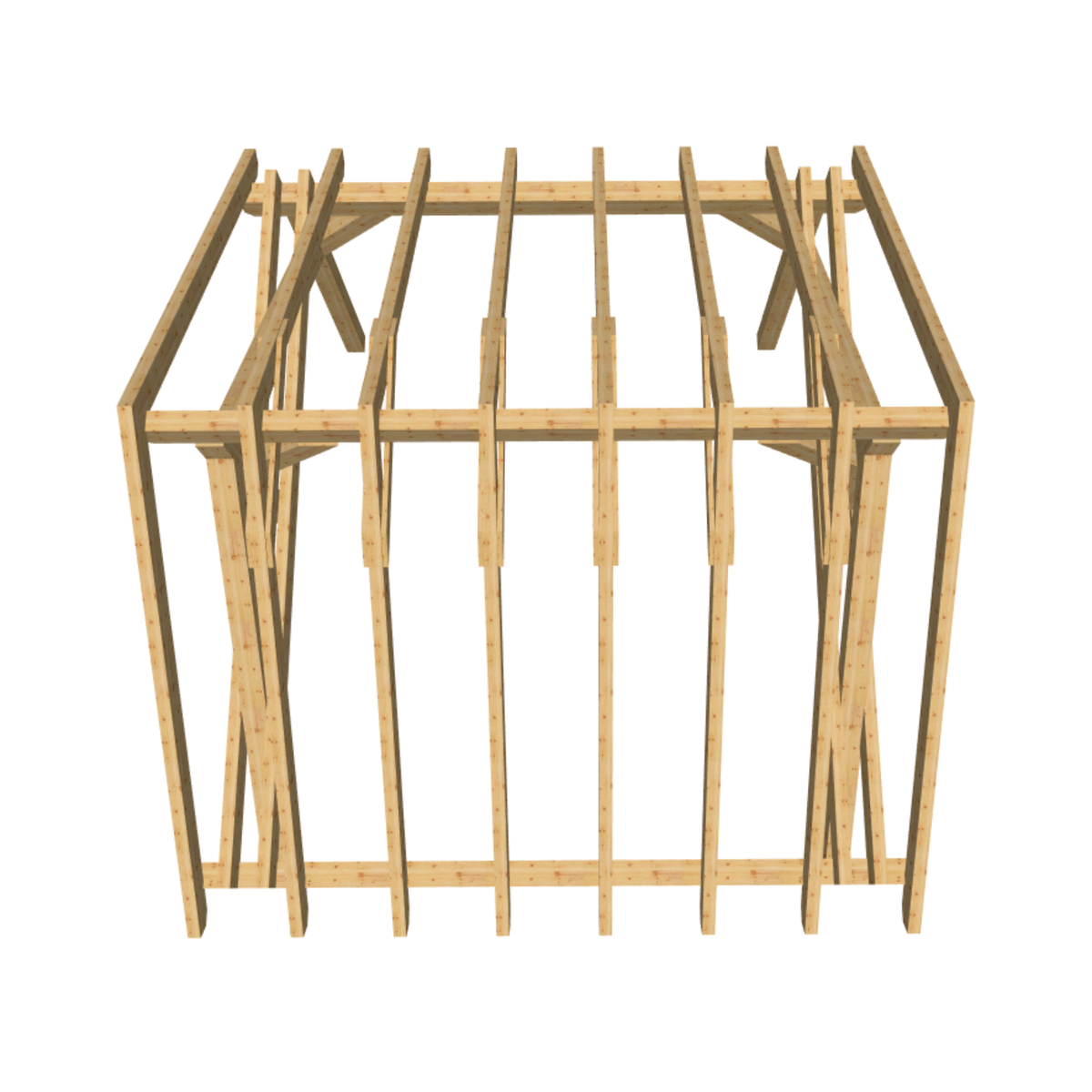 Bauplan Carport Satteldach 10 3D-Draufsicht