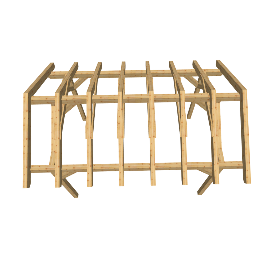 Bauplan Carport Satteldach 11 3D-Draufsicht