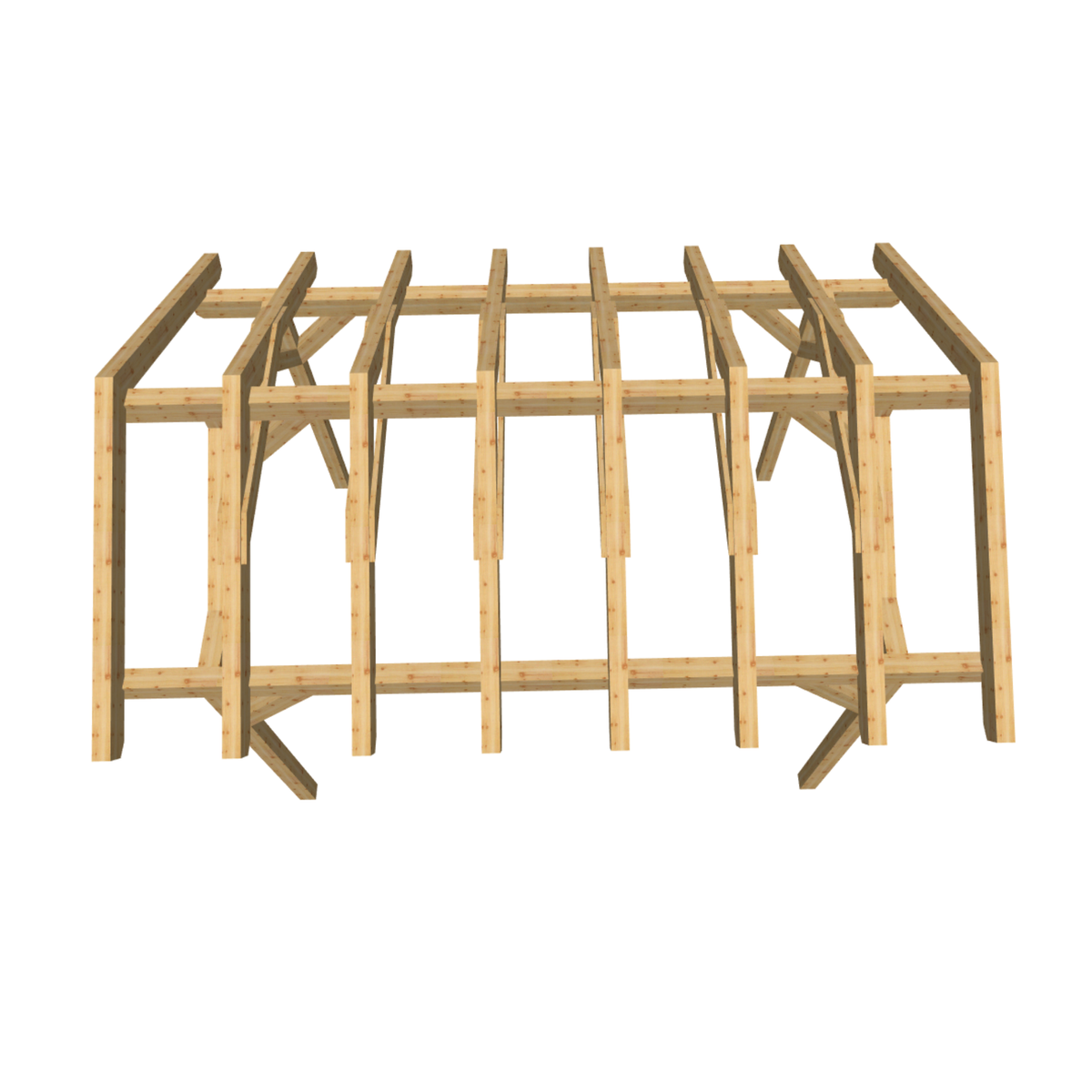 Bauplan Carport Satteldach 11 3D-Draufsicht