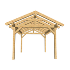 Bauplan Carport Satteldach 11 3D-Frontansicht