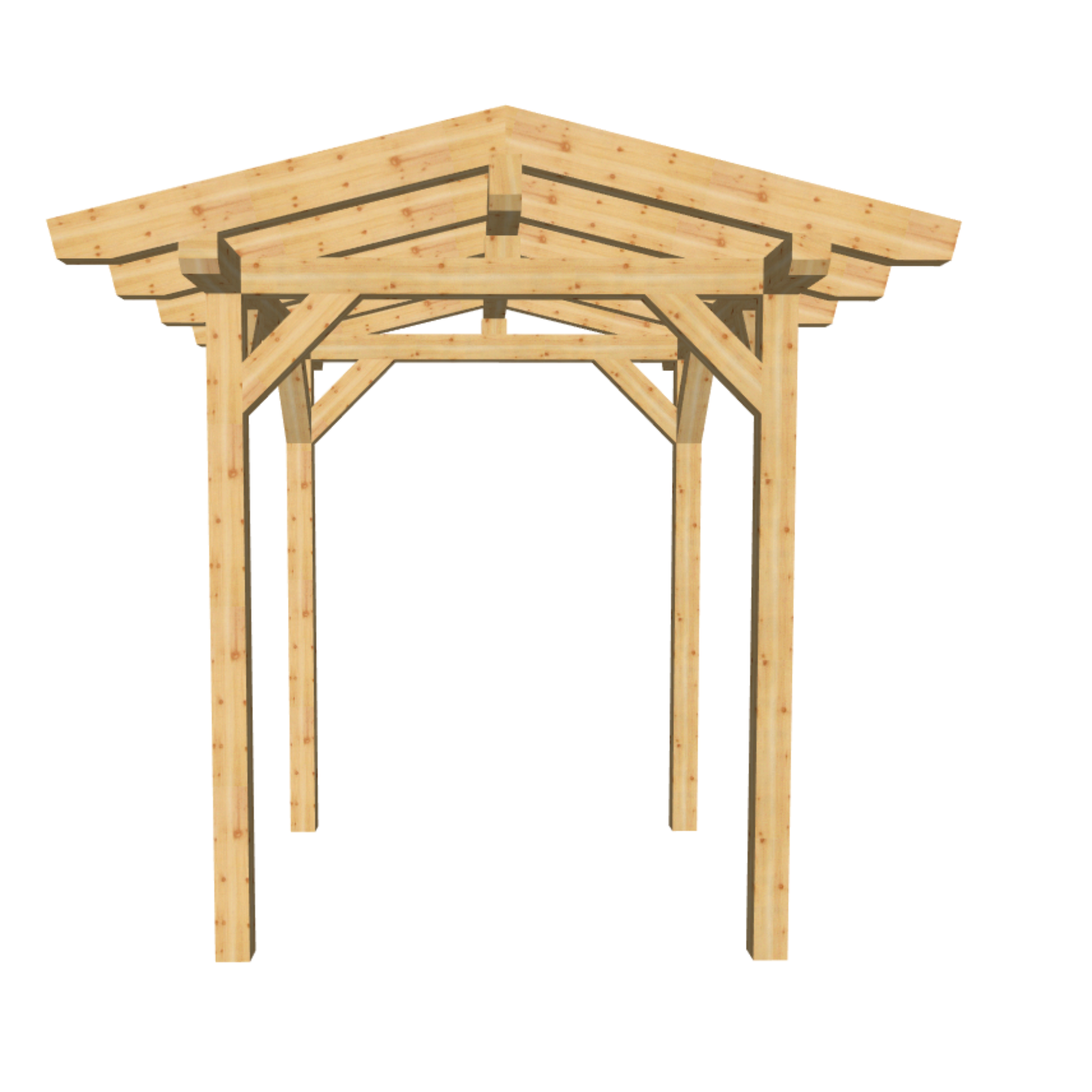 Bauplan Carport Satteldach 12 3D-Frontansicht