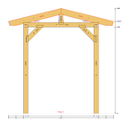Bauplan Carport Satteldach 12 Querschnitt mit Bemaßung