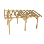 Bauplan Carport Satteldach 13 3D-Ansicht schräg von vorn