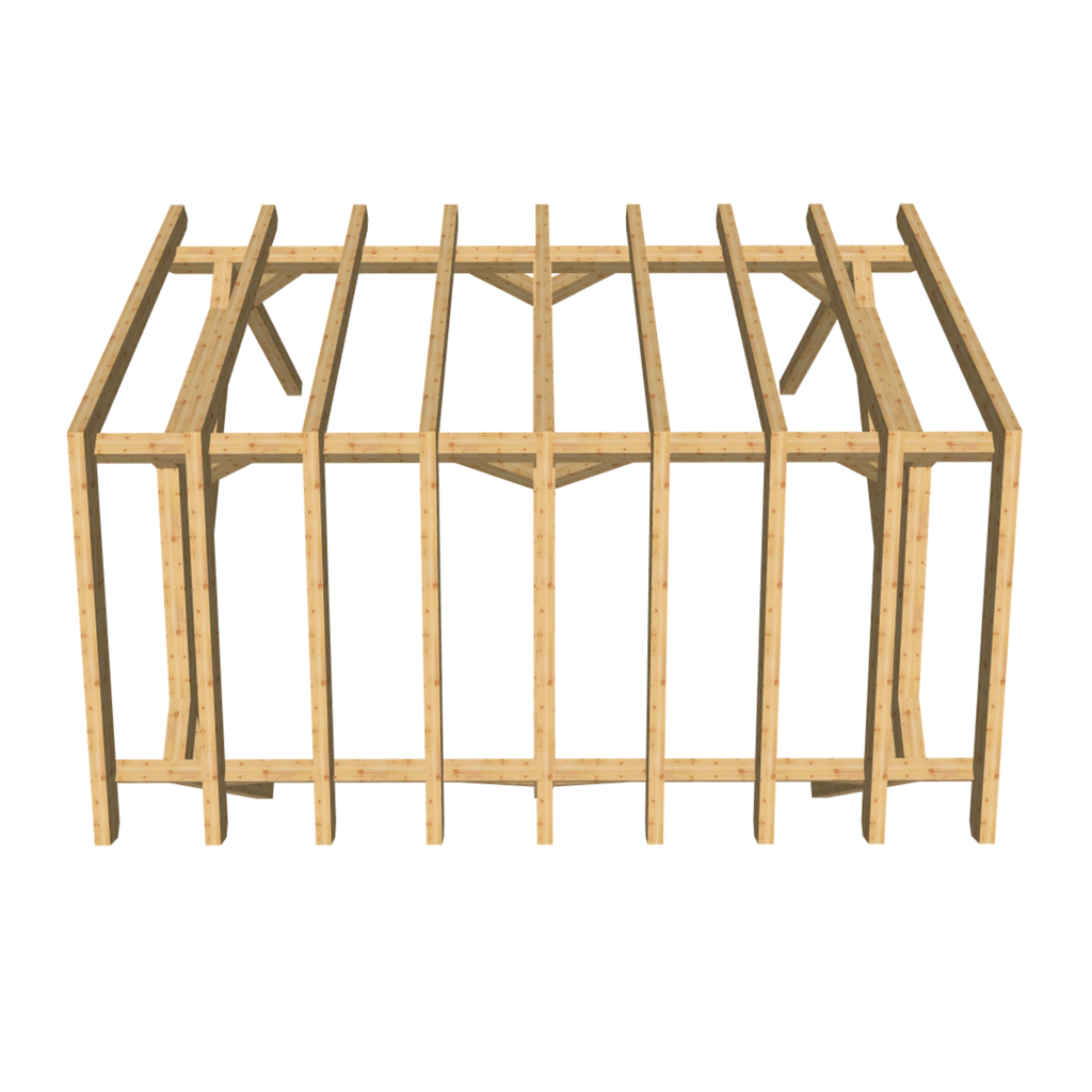 Bauplan Carport Satteldach 13 3D-Draufsicht