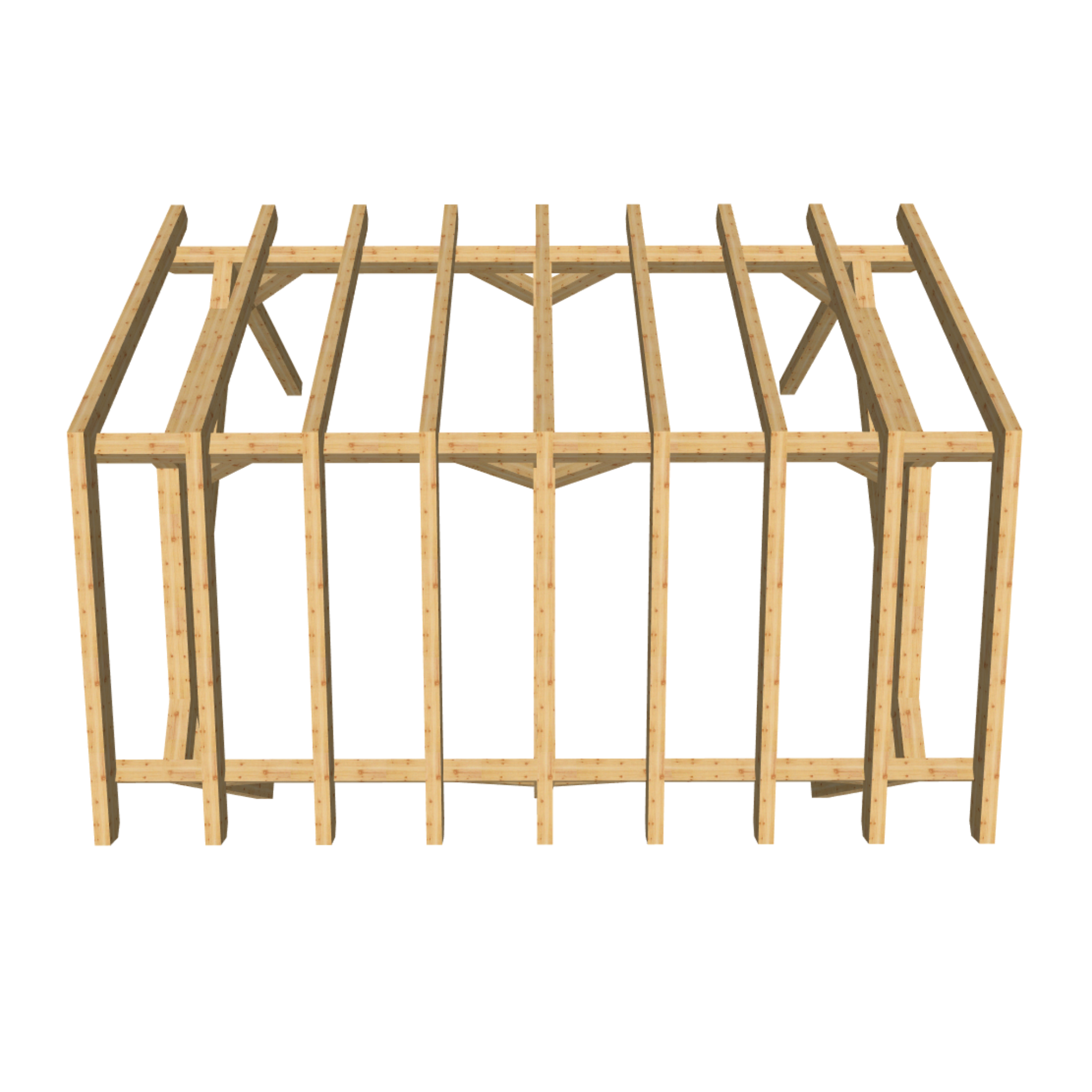 Bauplan Carport Satteldach 13 3D-Draufsicht