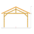 Bauplan Carport Satteldach 13 Querschnitt mit Bemaßung