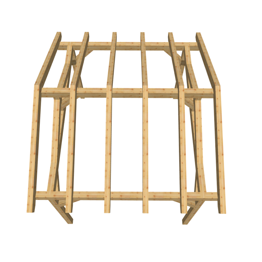 Bauplan Carport Satteldach 14 3D-Draufsicht