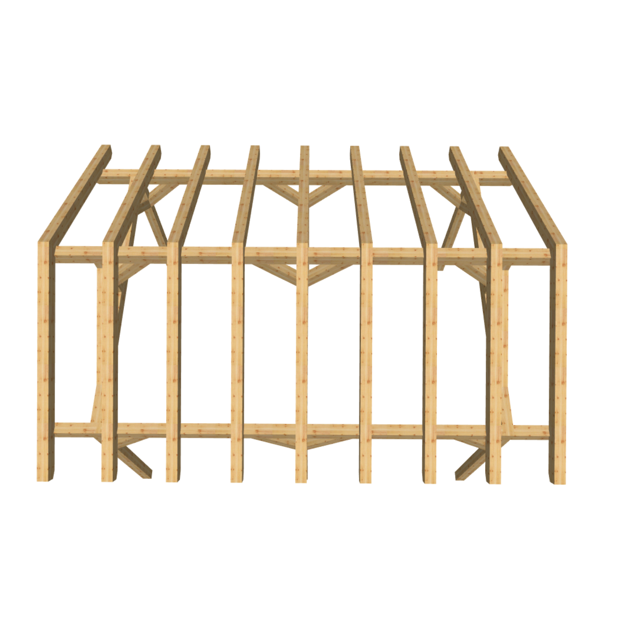Bauplan Carport Satteldach 15 3D-Draufsicht