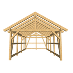 Bauplan Carport Satteldach 17 3D-Frontansicht