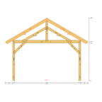 Bauplan Carport Satteldach 17 Querschnitt mit Bemaßung