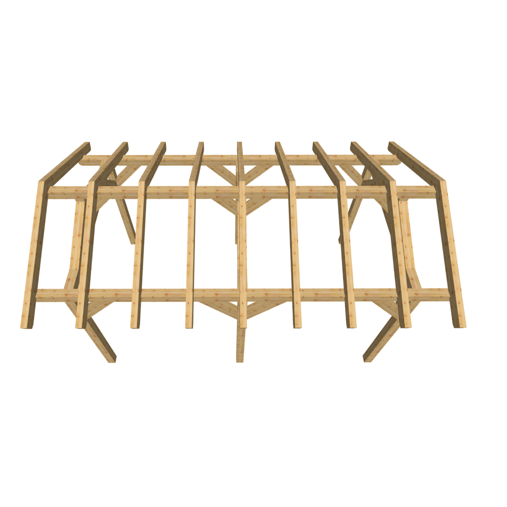 Bauplan Carport Satteldach 18 3D-Draufsicht