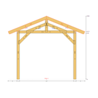 Bauplan Carport Satteldach 18 Querschnitt mit Bemaßung