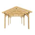 Bauplan Carport Satteldach 19 3D-Frontansicht