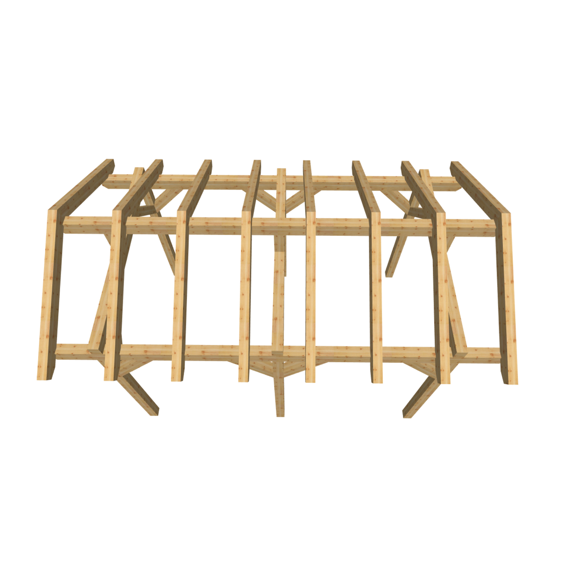 Bauplan Carport Satteldach 1 3D-Draufsicht