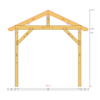 Bauplan Carport Satteldach 1 Querschnitt mit Bemaßung