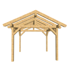 Bauplan Carport Satteldach 20 3D-Frontansicht