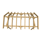 Bauplan Carport Satteldach 2 3D-Draufsicht