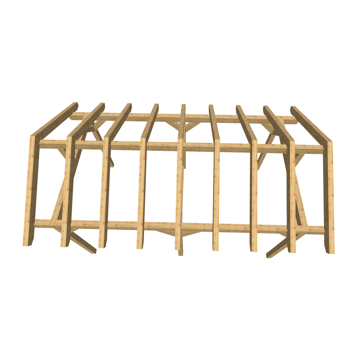 Bauplan Carport Satteldach 2 3D-Draufsicht