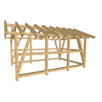 Bauplan Carport Satteldach 3 3D-Ansicht schräg von vorn