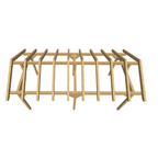 Bauplan Carport Satteldach 4 3D-Draufsicht