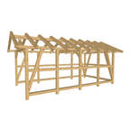 Bauplan Carport Satteldach 5 3D-Ansicht schräg von vorn