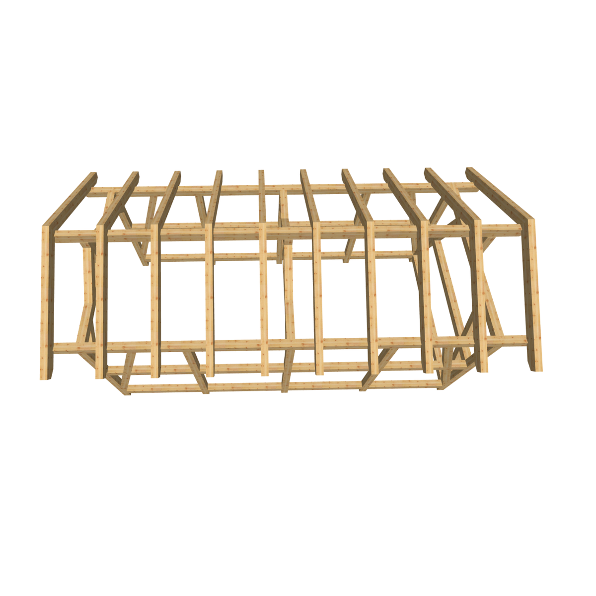 Bauplan Carport Satteldach 5 3D-Draufsicht