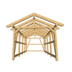 Bauplan Carport Satteldach 5 3D-Frontansicht