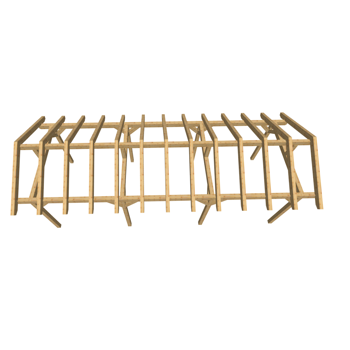 Bauplan Carport Satteldach 6 3D-Draufsicht