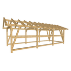 Bauplan Carport Satteldach 7 3D-Ansicht schräg von vorn