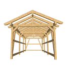 Bauplan Carport Satteldach 7 3D-Frontansicht