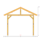Bauplan Carport Satteldach 7 Querschnitt mit Bemaßung