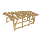 Bauplan Carport Satteldach 9 3D-Ansicht schräg von vorn