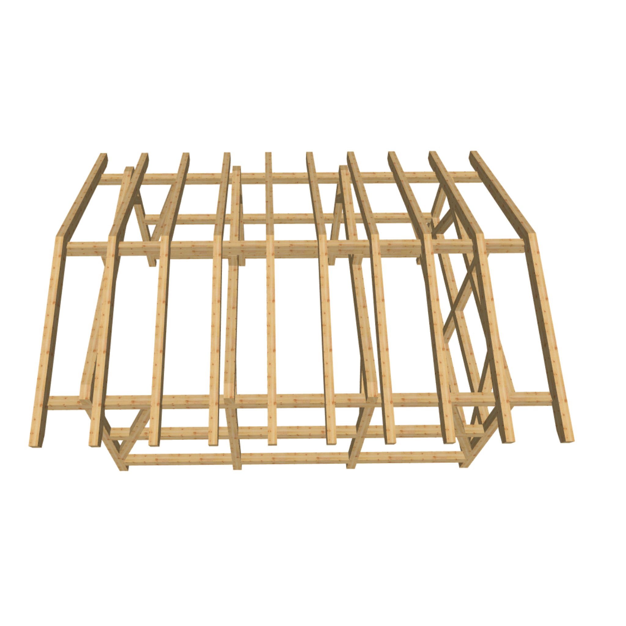 Bauplan Carport Satteldach 9 3D-Draufsicht