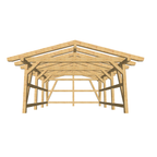 Bauplan Carport Satteldach 9 3D-Frontansicht