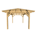 Bauplan Carport Walmdach 10 3D-Frontansicht