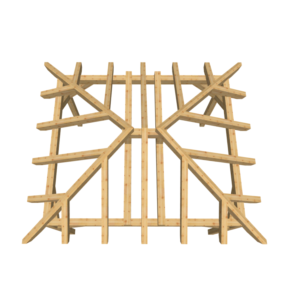 Bauplan Carport Walmdach 11 3D-Draufsicht