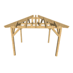 Bauplan Carport Walmdach 11 3D-Frontansicht