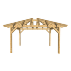 Bauplan Carport Walmdach 13 3D-Frontansicht