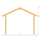 Bauplan Carport Walmdach 13 Querschnitt mit Bemaßung