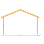 Bauplan Carport Walmdach 14 Querschnitt mit Bemaßung