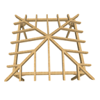 Bauplan Carport Walmdach 15 3D-Draufsicht